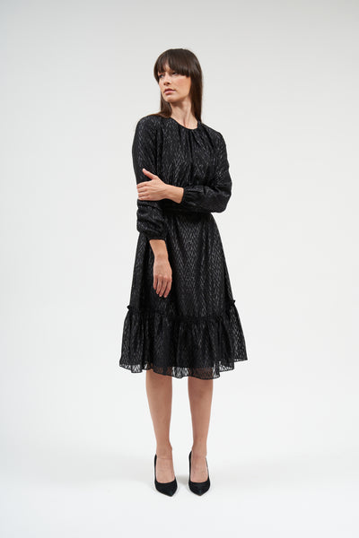 Bella Ruffle Dress- Black