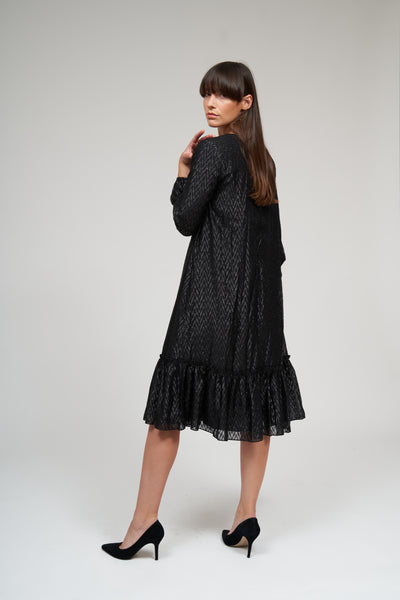 Bella Ruffle Dress- Black