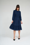 Bella Ruffle Dress- Navy