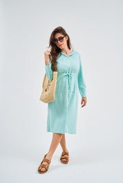 Vestido sudadera con capucha PLC - Menta