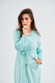 Vestido sudadera con capucha PLC - Menta