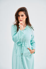 Vestido sudadera con capucha PLC - Menta