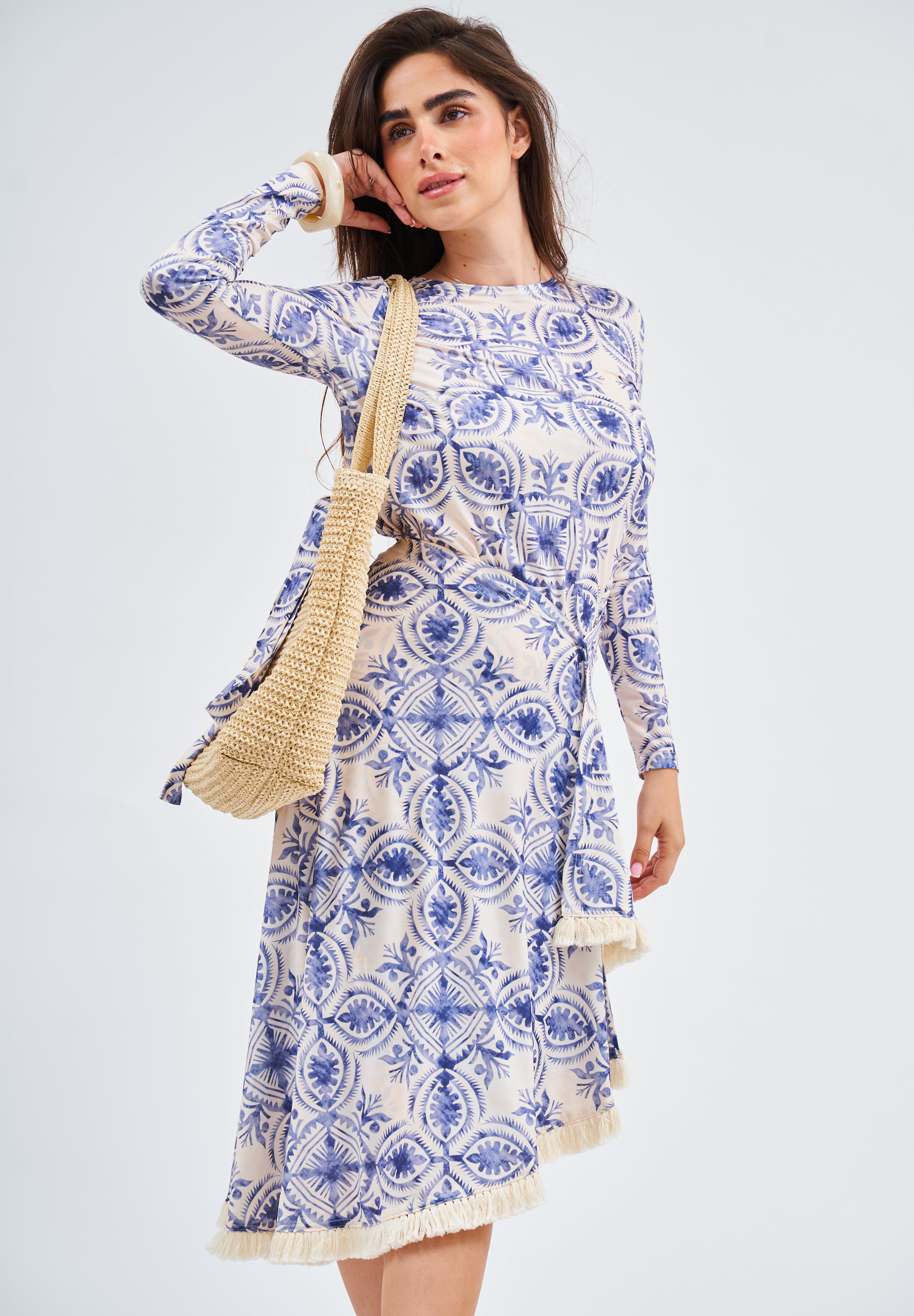 Loose Basic Dress - Blue Lapis  (Includes Complimentary Wrap)