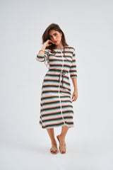 Robe Lia chevron vert océan