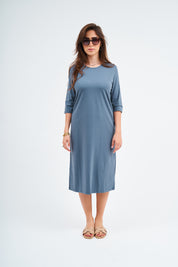 Robe T-shirt bleu sarcelle profond