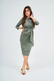 Vestido con lazo - Sage