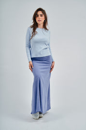 Jupe MAXI Dalia en denim délavé bleu clair