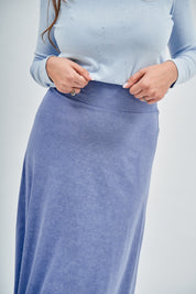 Jupe MAXI Dalia en denim délavé bleu clair