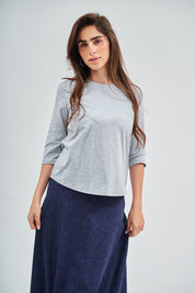 T-shirt gris clair Heather