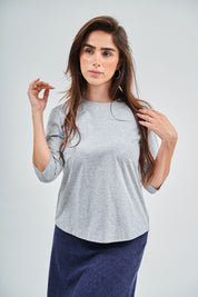 T-shirt gris clair Heather