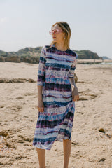 Swing Dress - Rayures bleues et violettes