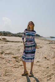 Swing Dress - Blue & Purple Stripe