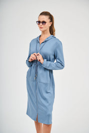 Mid-Length Hoodie Dress - Cloud