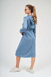 Mid-Length Hoodie Dress - Cloud