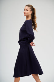 Puff Sleeve Top - Navy