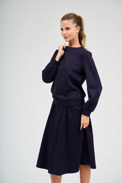 Puff Sleeve Top - Navy