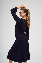Puff Sleeve Top - Navy