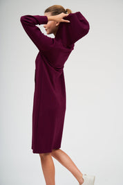 Pull Over Hoodie Dress - Cranberry
