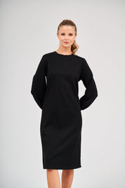 Puff Sleeve Dress - Black
