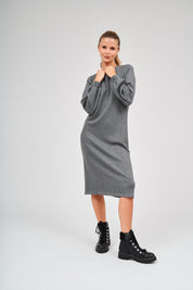 Puff Sleeve Dress - Heather Grey