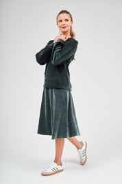 Velvet Shishi Skirt - Jewel Teal