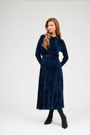 Velvet Midi Skirt - Sapphire