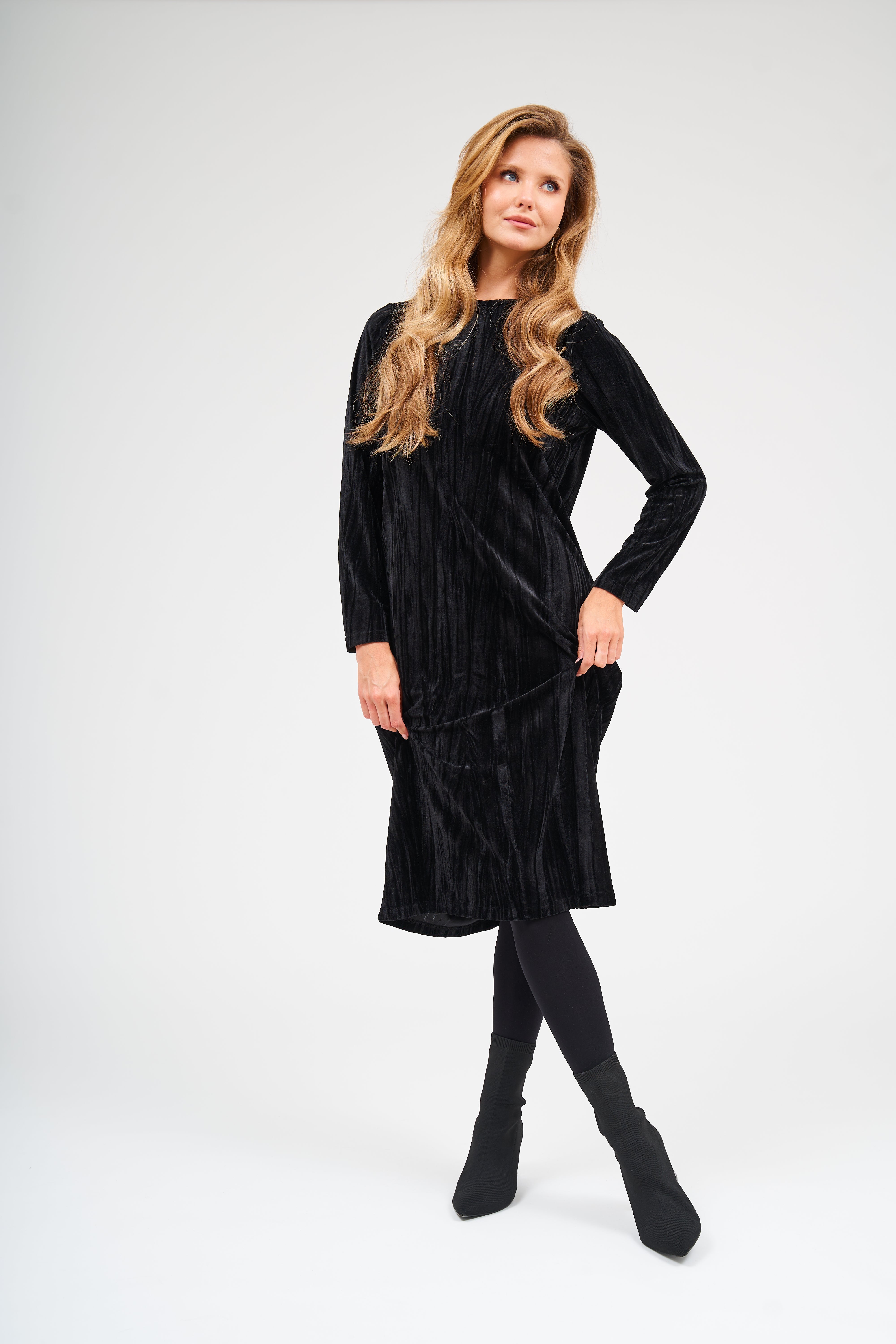 Back Zipper Dress - Black