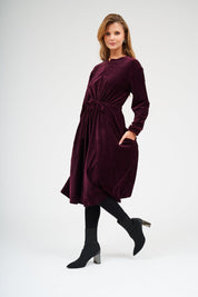 Velvet Lia Dress - Bordeaux