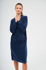 Pull Over Robe Sweat à Capuche - Marine