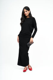 New Maxi Pencil Skirt: Black
