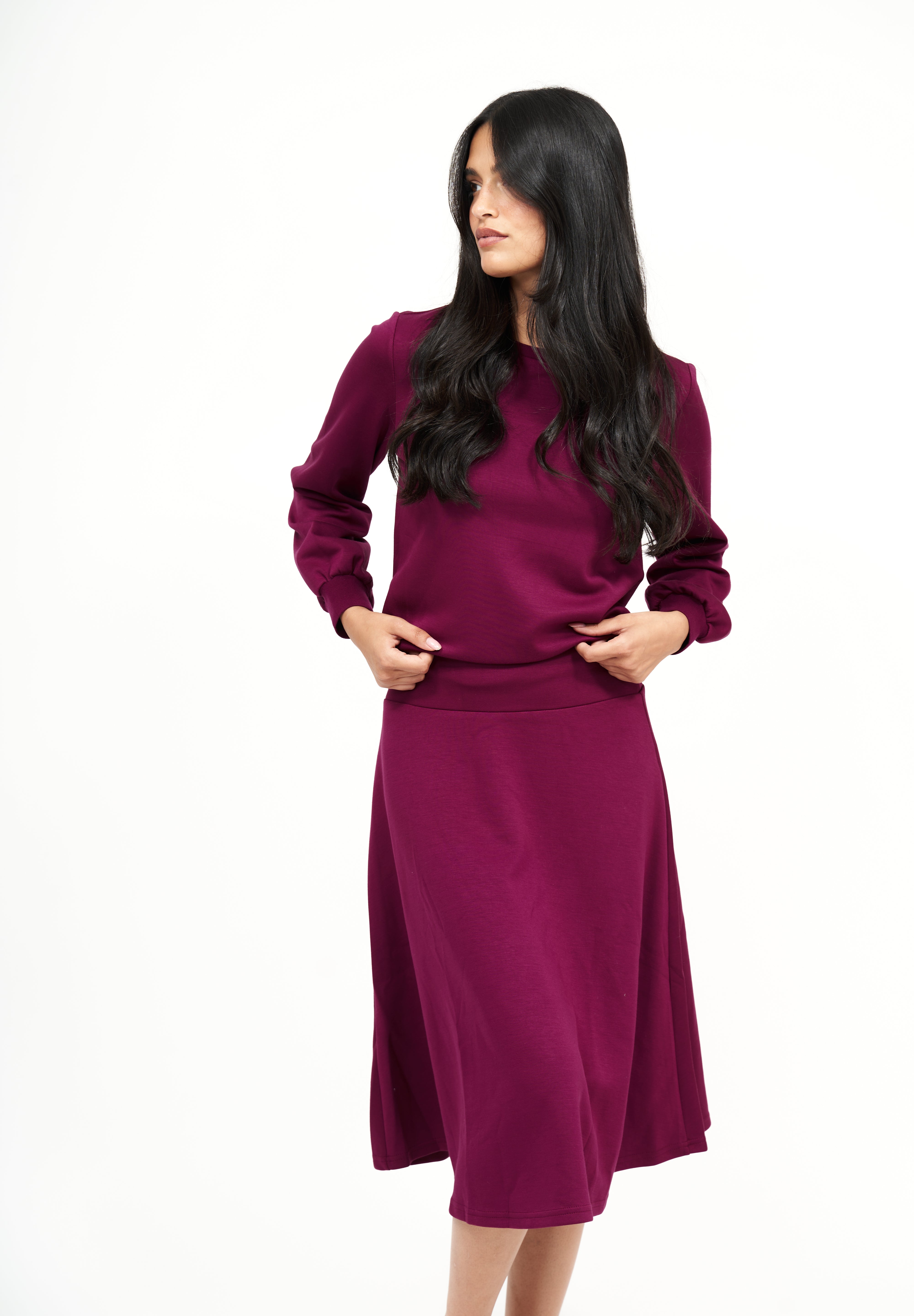 Puff Sleeve Top: Berry