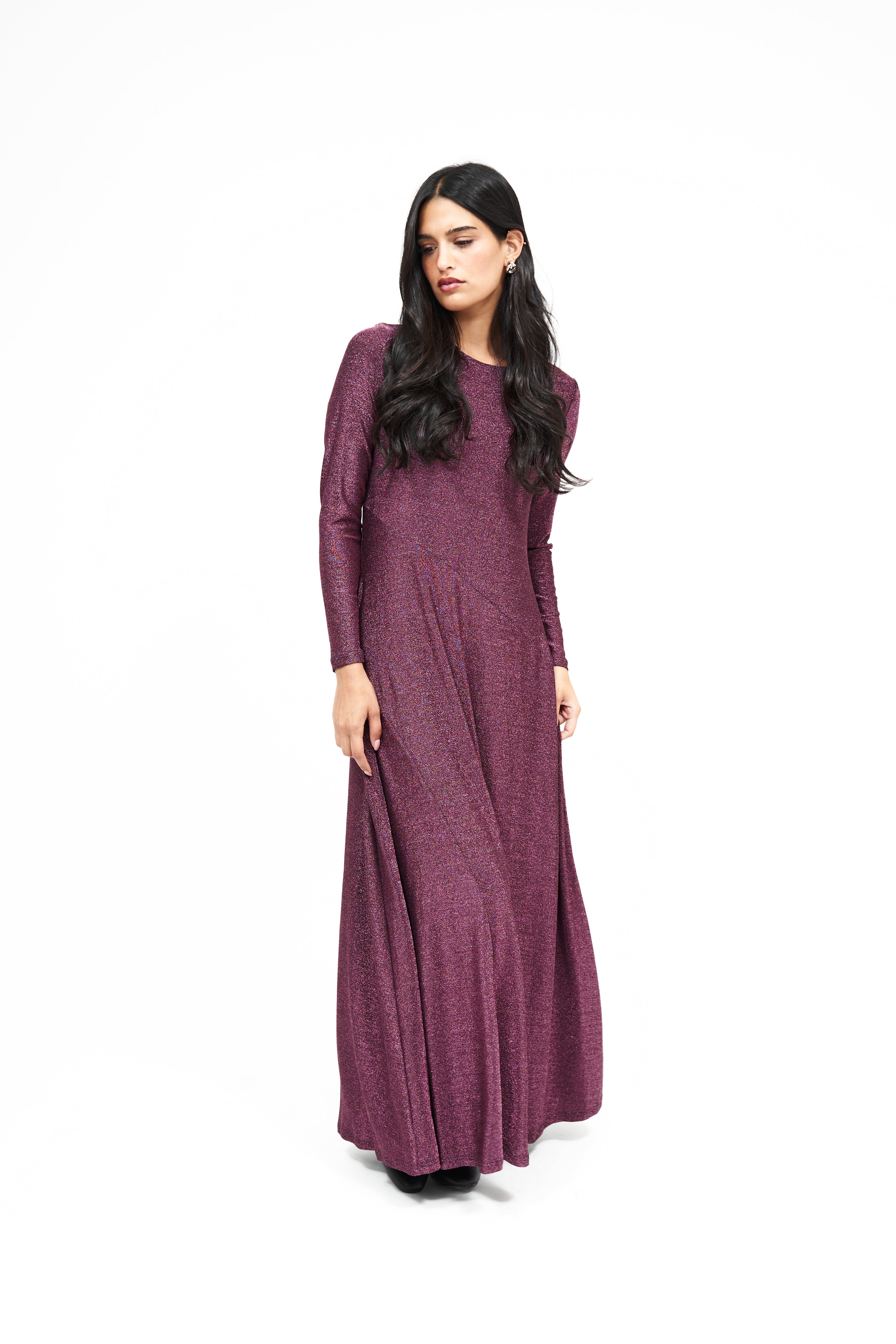 New Slant Maxi Sparkle Dress: Purple