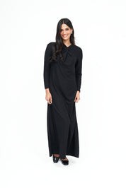 Maxi Twist Shimmer Dress: Black