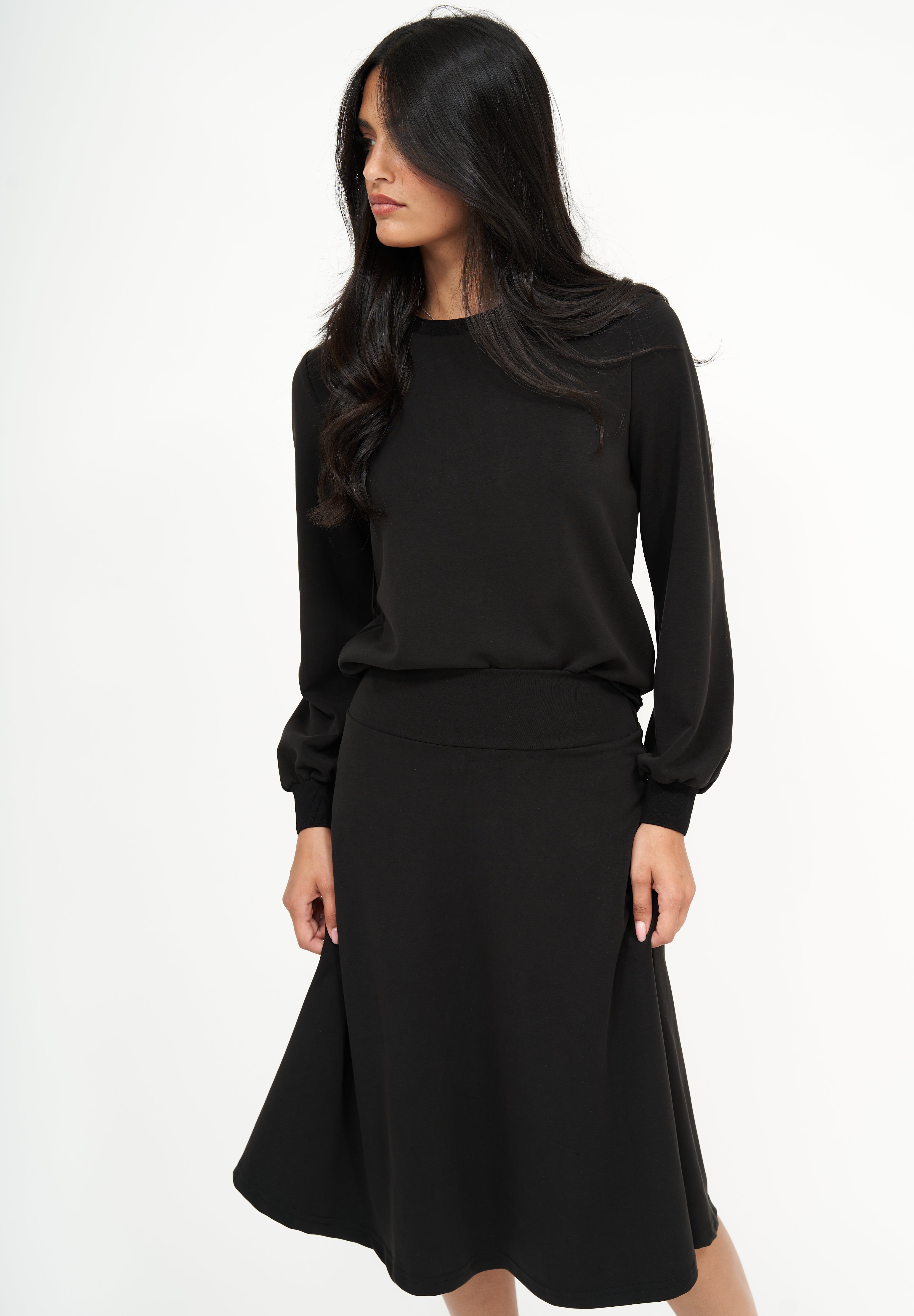 Puff Sleeve Top: Black