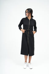 NW Sudadera Vestido Largo: Negro