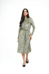 New Swing Floral Velvet Dress: Olive