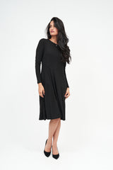 New Slant Short Sparkle Dress : Noir