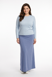 Jupe MAXI Dalia en denim délavé bleu clair