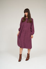 Olivia Robe boutonnée à manches raglan - Sangria