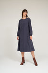 Olivia Raglan Sleeve Button Down Dress- Steel Blue