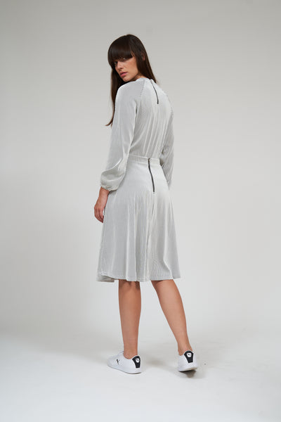 Riva Thick Ribbed Skirt- White