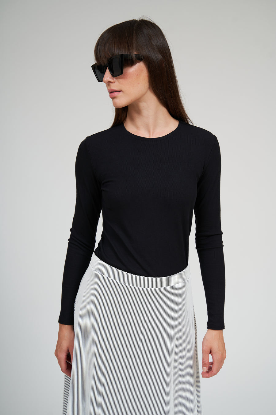 Riva Thick Ribbed Skirt- White