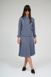 Riva Thick Ribbed Top- Blue