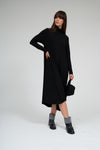 Turtleneck Flow Dress- Black