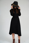 Turtleneck Flow Dress- Black