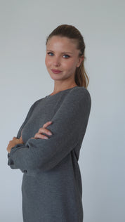 Puff Sleeve Dress - Heather Grey