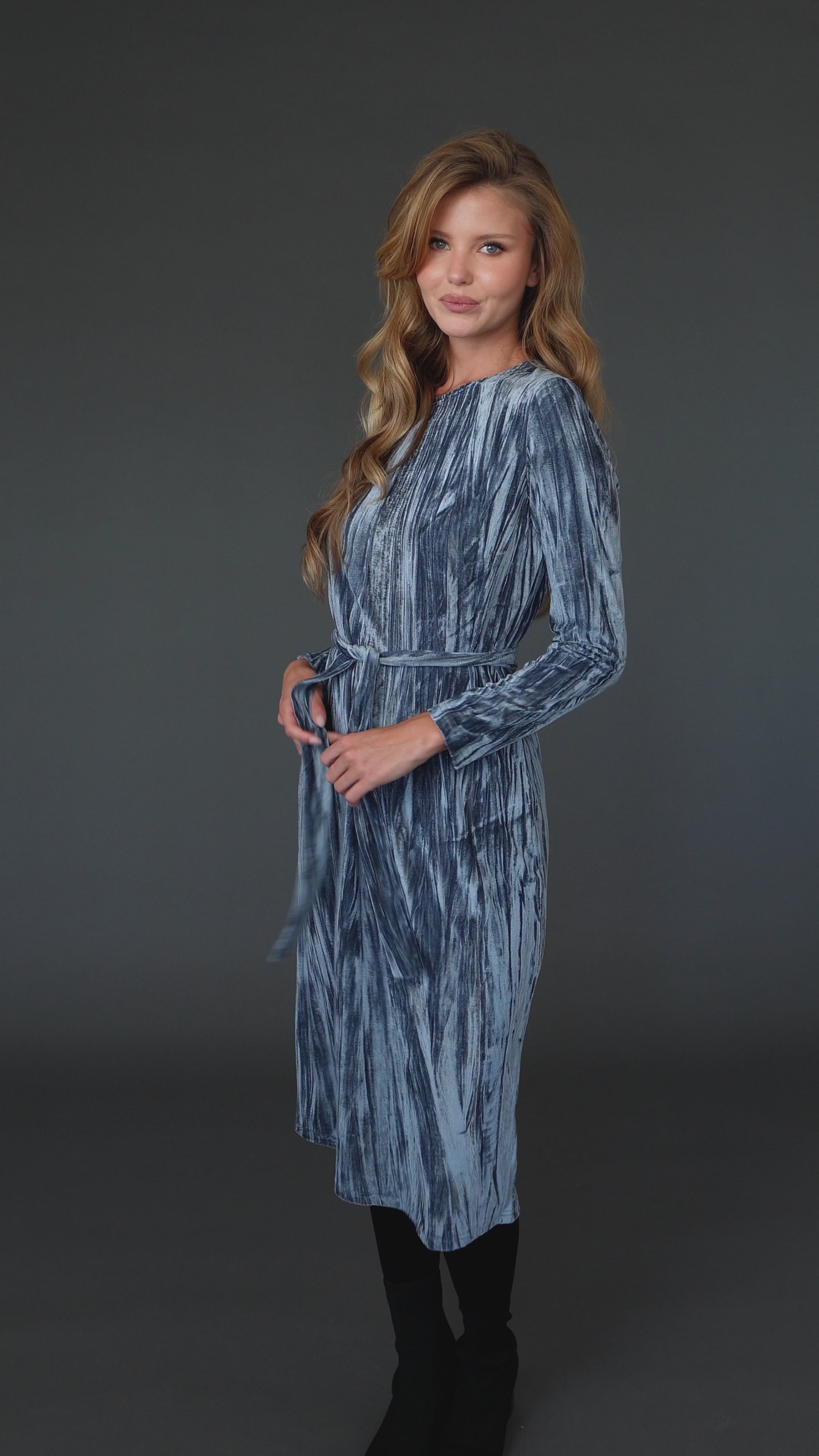 Loose Basic Dress - Velvet Grey