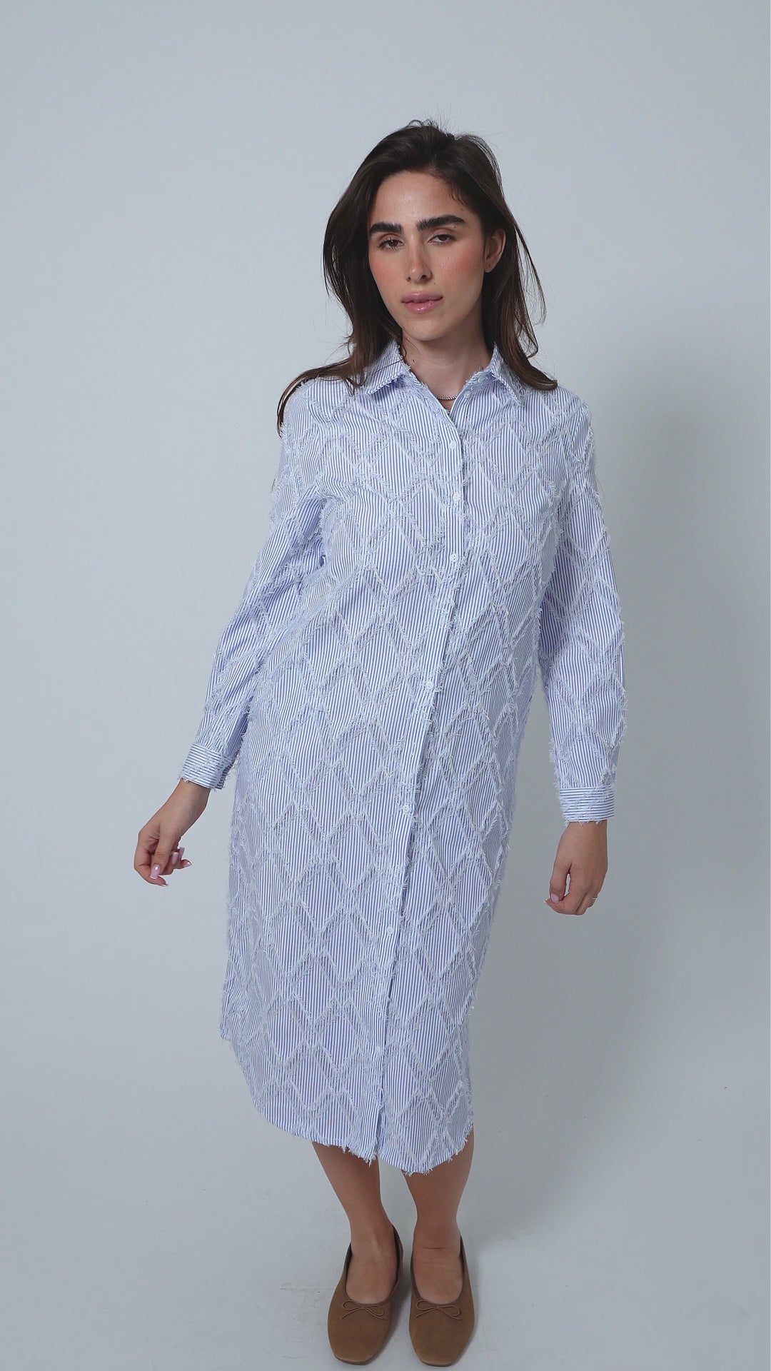 (Cotton) Fringe Dress - With Pockets