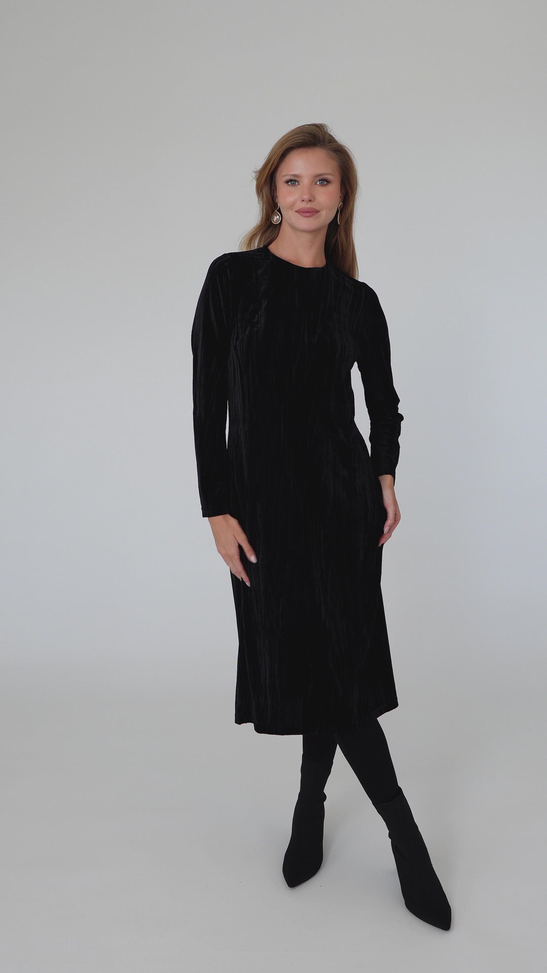 Back Zipper Dress - Black