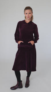 Velvet Shishi Skirt - Burgundy
